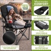 Afbeelding van TRESKO® Opvouwbare Campingstoel tot 150 kg | Klapstoel met Armleuningen & Bekerhouder