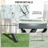 Afbeelding van Outsunny Bijzettafel van Metaal met Wit Veiligheidsglas