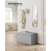 Afbeelding van SONGMICS Fluwelen Opbergbank met Deksel en 2 Opbergdozen, 38 x 76 x 38 cm, Duifgrijs