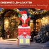 Afbeelding van Outsunny Opblaasbare Kerstman 80L x 90B x 210H cm Meerkleurig van Polyester