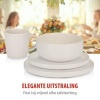 Afbeelding van Alpina 16-delige servies set - Aardewerk voor 4 personen - Magnetron- en vaatwasserbestendig - Crème