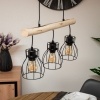 Afbeelding van Globo - hanglamp Mina - natuurlijk zwart - hout en metaal - grote eettafel lamp - E27
