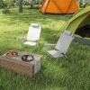 Afbeelding van Outsunny Aluminium Strandstoel, mesh-stof - 62L x 65B x 80H cm - Lichtgrijs
