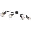 Afbeelding van Zwarte plafondlamp retro kooi spot verstelbaar voor woonkamer - Globo 58402S-4