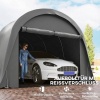 Afbeelding van Outsunny Carport - Gegalvaniseerd staal, PE - 300 x 600 x 266 cm - Donkergrijs