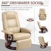 Afbeelding van HOMCOM Relaxstoel Kunstleer, Schuim - L78 x B87 x H100 cm - Crèmewit