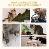 Afbeelding van PawHut Krabpaal 104 cm met kattenhol, speelbal en 2 ligvlakken, grijs