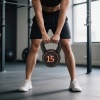 Afbeelding van SPORTNOW Kettlebell van kunststof, 18L x 18B x 24H cm - Zwart