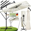 Afbeelding van tillvex® Rechthoekige Aluminium Parasol Ø 330 cm met LED en Afdekking, 360° Draaibaar
