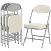 Afbeelding van HOMCOM Vouwstoel van Polyester, Staal 48,5L x 45B x 82H cm Crèmewit