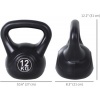 Afbeelding van HOMCOM Kettlebell van kunststof, 27L x 21B x 31H cm, zwart