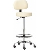 Afbeelding van HOMCOM barkruk - draaistoel met rugleuning - gestoffeerd - beige