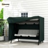 Afbeelding van Outsunny 3-zits 600D Oxford Tuinswing Stoelhoes - Waterdicht, UV-bescherming, Zwart 205x124x164cm
