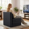 Afbeelding van HOMCOM Vloerstoel van polyester en schuim - 80L x 75B x 74H cm - Donkergrijs