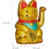 Afbeelding van Maneki Neko - Zwaaiende Gelukskat - 17 x 16 x 26 cm - Gouden Chinese Geluksbrenger