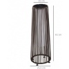 Afbeelding van Outsunny Rieten Lamp PE, staal, kunststof 21,5L x 21,5B x 61H cm Bruin
