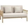 Afbeelding van HOMCOM 2-zits Sofa - Polyester, Gummihout - 123L x 69B x 74H cm - Beige