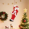 Afbeelding van HOMCOM 60 cm Zingende en Klimmende Kerstman, Klassieke Binnendecoratie, Rood