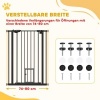 Afbeelding van PawHut Hondenhek 74-80 cm, trapbescherming met automatische sluiting, zwart staal