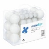 Afbeelding van Set van 50 onbreekbare kerstballen - plastic - wit - ∅ 3, 4 & 6 cm