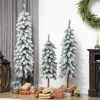 Afbeelding van HOMCOM Kunststof Kerstboom Groen/Wit 150 cm - 48L x 48B cm