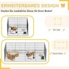 Afbeelding van PawHut 76 cm Hoge Welpenuitloop, 8-delig Met Slot, DIY Vrijloophekje voor Honden en Knaagdieren