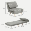 Afbeelding van HOMCOM 2-in-1 slaapbank vouwbed - verstelbaar - grijs - 82x89x83 cm