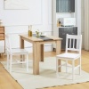 Afbeelding van HOMCOM Set van 2 Eetkamerstoelen, Witte Keukenstoelen van Grenenhout, 41 x 46,5 x 85,5 cm
