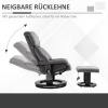 Afbeelding van HOMCOM massagefauteuil met kruk - fluweelachtig polyester, grijs, 76 x 80 x 102 cm