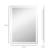 Afbeelding van HOMCOM LED Badspiegel 70 x 50 cm met 3 lichtkleuren en touchschakelaar, IP44