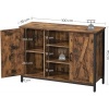 Afbeelding van VASAGLE dressoir / keukenkast - 100 cm breed - open planken en deuren - vintage bruin-zwart