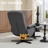 Afbeelding van HOMCOM Relaxfauteuil met Hocker - Polyester - 87L x 67B x 96H cm - Donkergrijs