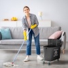 Afbeelding van HOMCOM Schoonmaakwagen Kunststof 60L x 27B x 70,5H cm Zwart