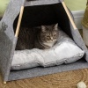 Afbeelding van PawHut Huisdiertent voor honden en katten met zacht pluche kussen - Grijs