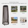 Afbeelding van Outsunny Rieten Lamp PE, staal, kunststof 21,5L x 21,5B x 61H cm Bruin