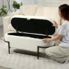 Afbeelding van HOMCOM Opslag Ottoman van Polyester en Staal, 114,5L x 40B x 48H cm, Roomwit