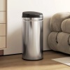 Afbeelding van HOMCOM Sensor Prullenbak RVS, kunststof 30,5L x 30,5B x 68H cm Zilver