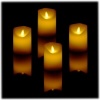 Afbeelding van LED kaarsen set van 4 met timer en bewegende vlam - 10 x 7,5 cm - op batterij