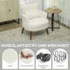 Afbeelding van HOMCOM Fauteuil met rugleuning en afgeronde armleuningen, crèmewit, voor woonkamer en slaapkamer