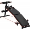 Afbeelding van HOMCOM Sit-Up Bank Stalen buis, EVA, PVC 137x51x50-66 cm Zwart/Rood