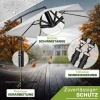 Afbeelding van tillvex® Rechthoekige Aluminium Parasol Ø 330 cm met Afdekking en Windscherm