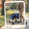 Afbeelding van PawHut Hondentrolley - Polyester, Aluminium - 80L x 48,5B x 106H cm - Blauw