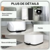 Afbeelding van HOMCOM 30L Pedaalemmer van roestvrij staal met softclose, compact en uitneembare binnenemmer, wit