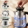 Afbeelding van HOMCOM Glazen Waterkoker, RVS - 21,7L x 21,4B x 26,3H cm - Zilver