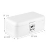 Afbeelding van Witte metalen broodtrommel met handvat - 17x42x24 cm