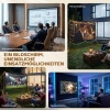 Afbeelding van Homcom Projectiescherm van Polyester en Aluminium - 268L x 58B x 181H cm - Zwart