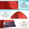 Afbeelding van Outsunny Strandmuschel van polyester, stalen draad - 200L x 150B x 119H cm - Rood