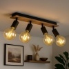 Afbeelding van Globo - Moderne Plafondlamp Zwart - H:11cm - E27 - Voor Binnen - Metaal