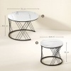 Afbeelding van HOMCOM Salontafelset van Spaanplaat en Metaal, 70x70x46,5 cm, Wit