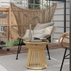 Afbeelding van Outsunny Rattan Bijzettafel van Metaal, Beige PE Rattan